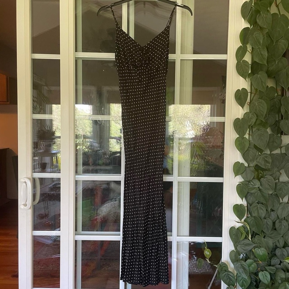 Polka Dot Spaghetti Strap Maxi Dress